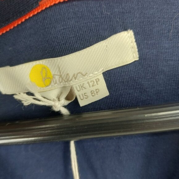 Boden Navy Blue Jersey Polka Dot Size 8 Petite - Picture 3 of 8